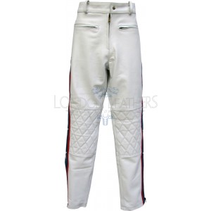 Evel The Legendary Daredevil White Premium Full Leather Trouser